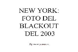 New York Blackout 2003