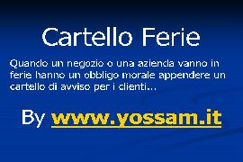 Cartello Ferie